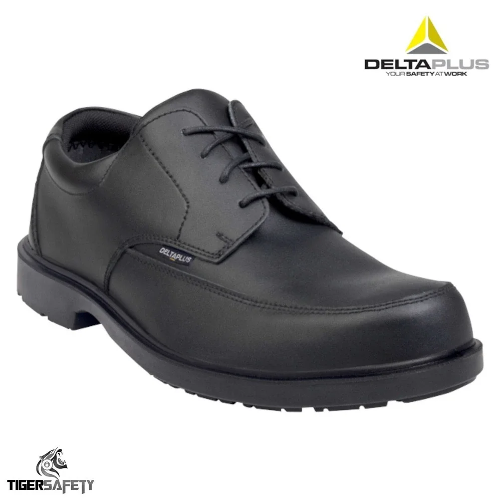NIB Delta Plus Bristol2 S3S Black Leather Composite Toe Safety Work Shoes Sz 10
